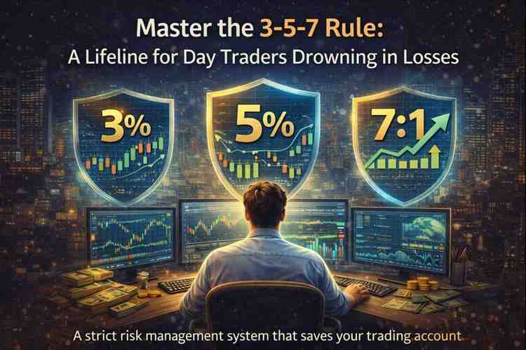 Trader applying strict risk management rules while day trading