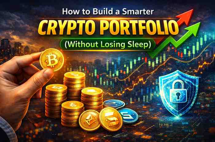 Person sleeping peacefully next to a phone showing crypto charts